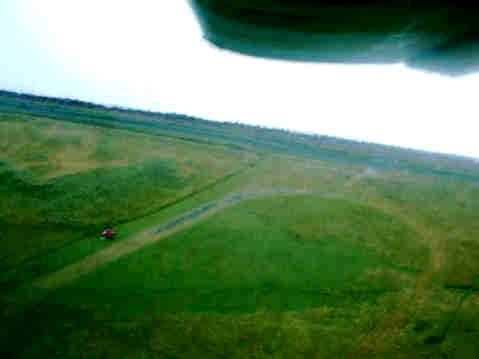 The running track in Tywyn that the Tywyn model club fly from